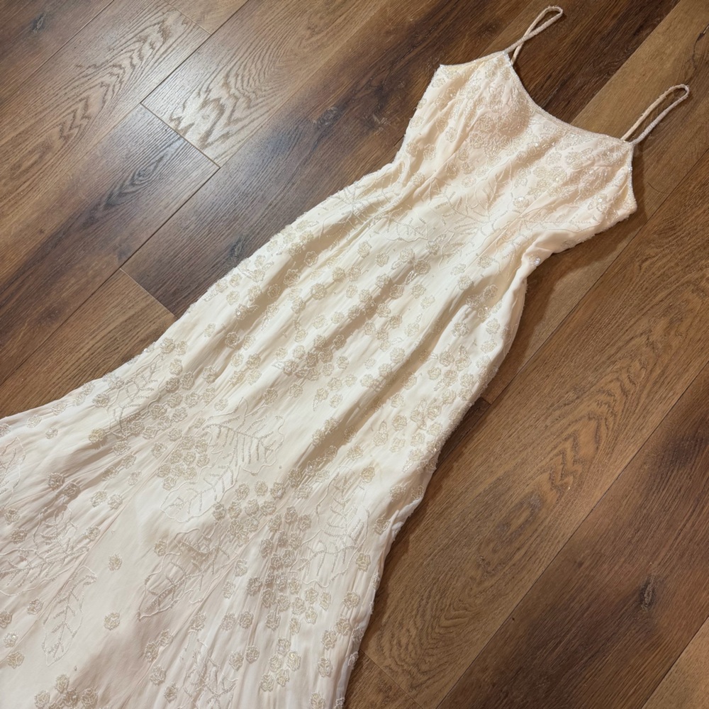 Vintage Y2K 100% Silk Beaded Dress Vintage Beaded Dress Vintage Wedding Dress